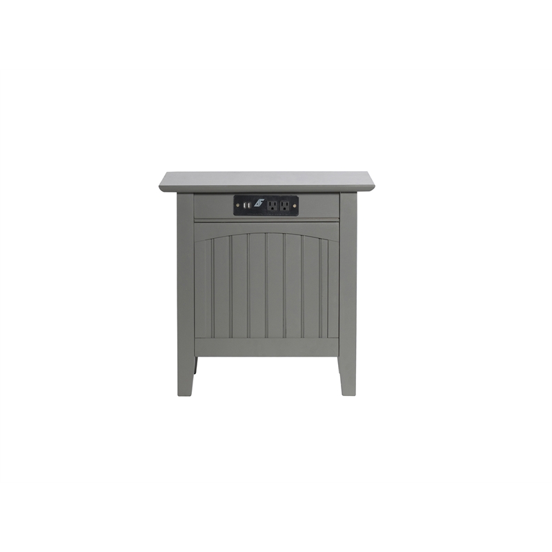 Home Square Set of 2 Murphy Full Bed Chest with Mattress & Side Table in Gray