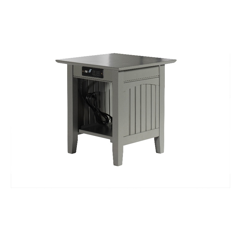 Home Square Set of 2 Queen Murphy Bed Chest with Mattress & End Table in Gray