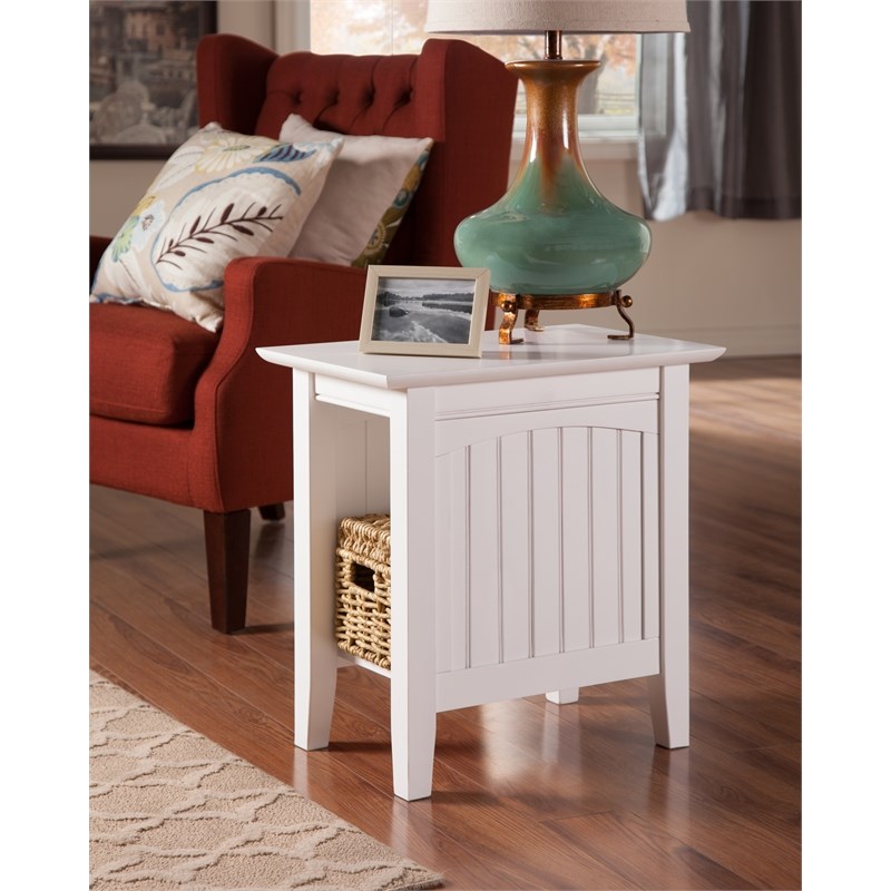 Home Square Set of 2 Queen Murphy Bed Chest & Side Table in White