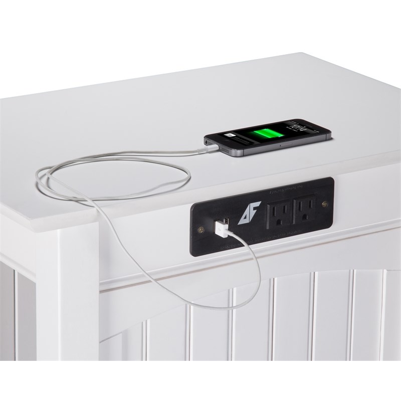 Home Square Set of 2 Queen Murphy Bed Chest & Side Table in White