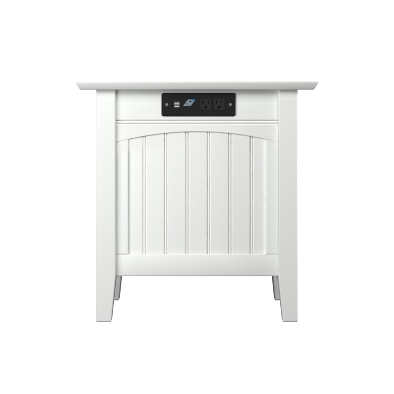 Home Square Set of 2 Queen Murphy Bed Chest with Mattress & Side Table in White