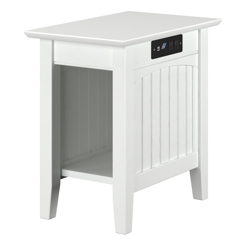 Home Square Set of 2 Queen Murphy Bed Chest & Side Table in White