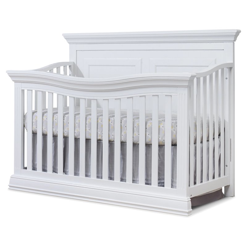 Home Square Set of 2 4-in-1 Crib and Double Dresser in White
