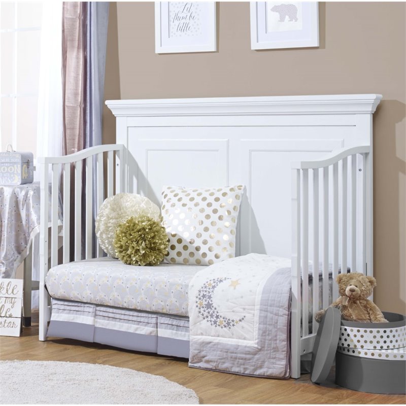 Home Square Set of 2 4-in-1 Crib and Double Dresser in White