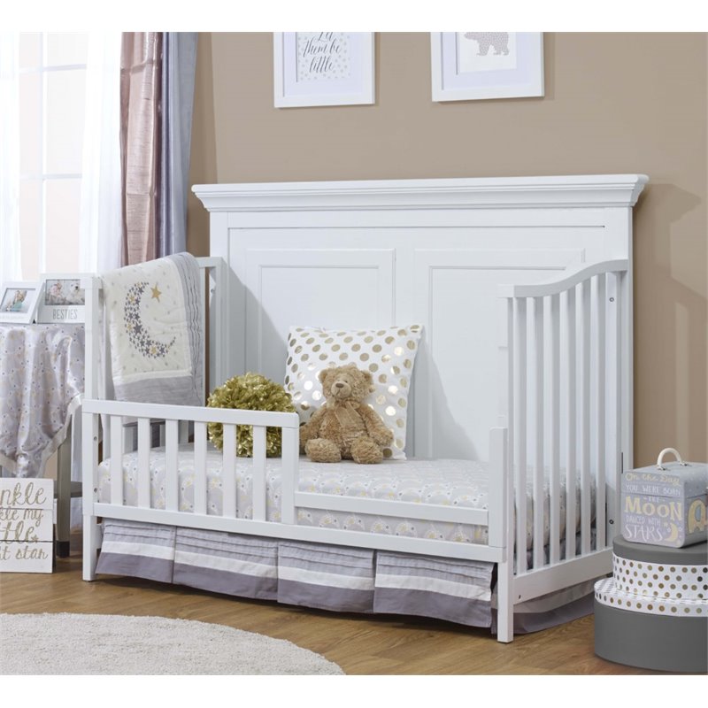 Home Square Set of 2 4-in-1 Crib and Double Dresser in White
