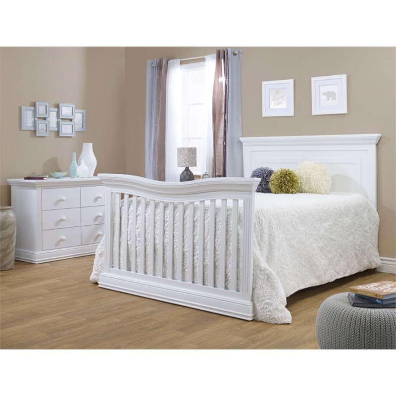 Home Square Set of 2 4-in-1 Crib and Double Dresser in White