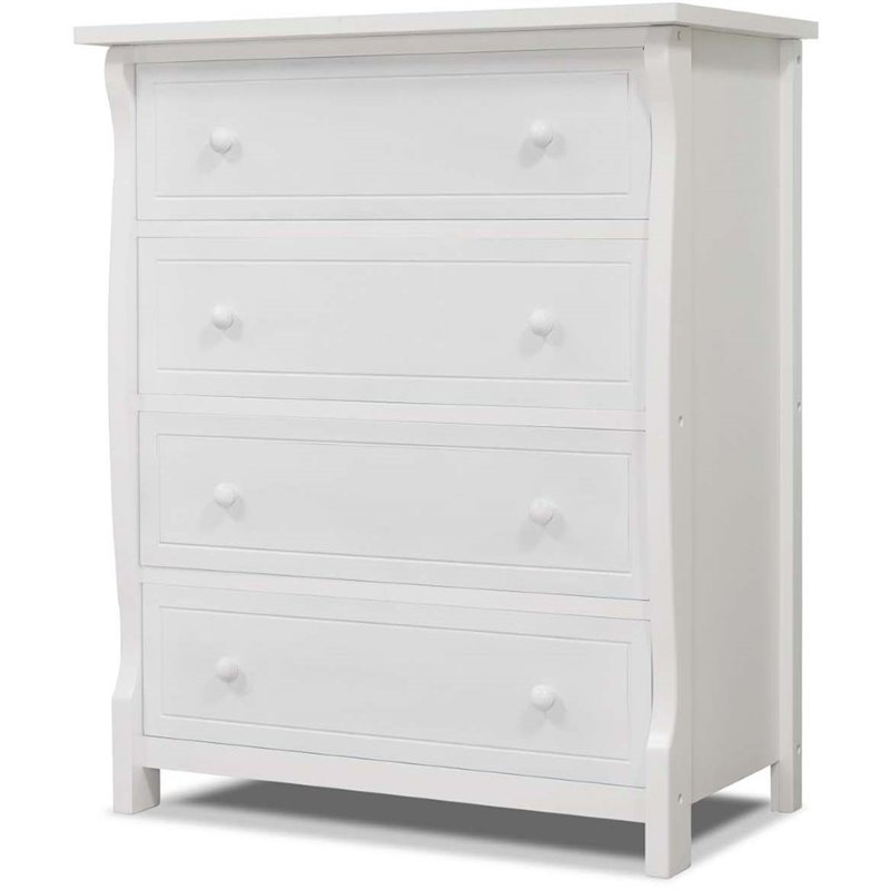 Home Square Set of 3 White Crib and Changer & 4-Drawer Dresser & Double Dresser