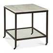 Home Square Set of 2 Marble Rectangular End Tables in Bronze