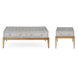 Home Square Set of 2 Rectangular Cocktail Table & End Table in Graphite Gray
