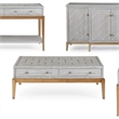 Home Square Set of 3 4-Door Server & Cocktail Table & End Table in Gray