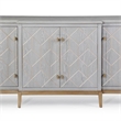 Home Square Set of 3 4-Door Server & Cocktail Table & End Table in Gray