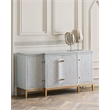 Home Square Set of 3 4-Door Server & Cocktail Table & End Table in Gray