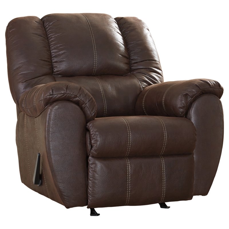 Home Square Set of 2 Contemporary Rocker Recliners in Walnut
