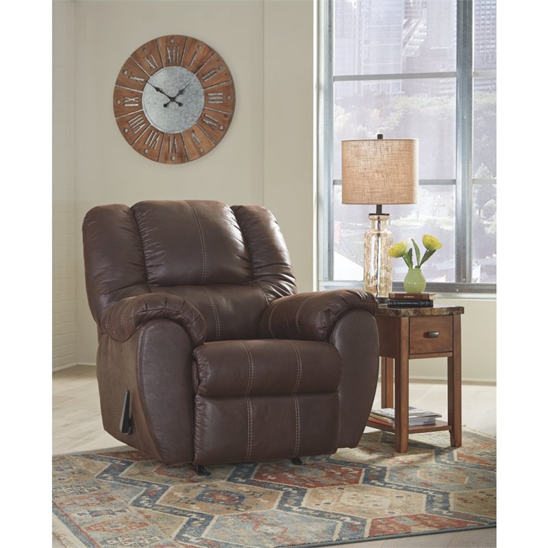 Home Square Set of 2 Contemporary Rocker Recliners in Walnut