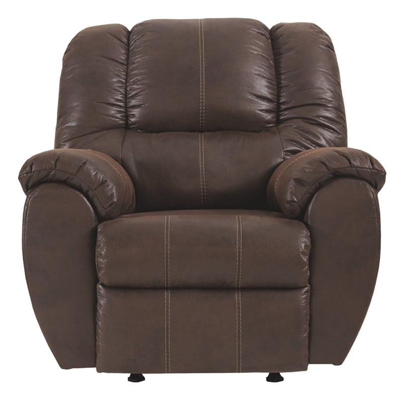 Home Square Set of 2 Contemporary Rocker Recliners in Walnut