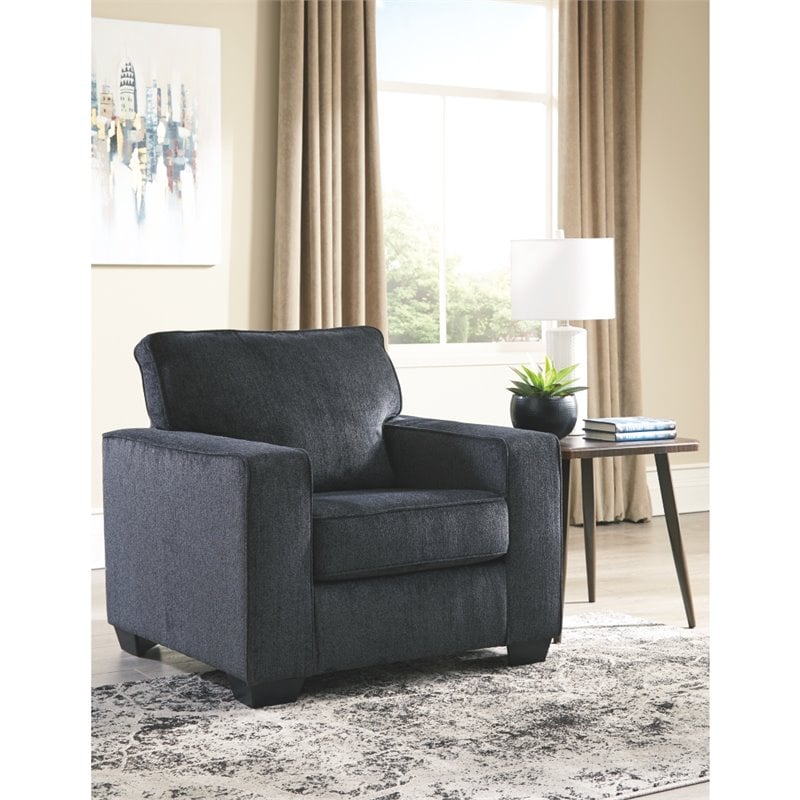 Home Square Set of 3 Queen Sleeper Sofa & Accent Chair & Ottoman in Slate
