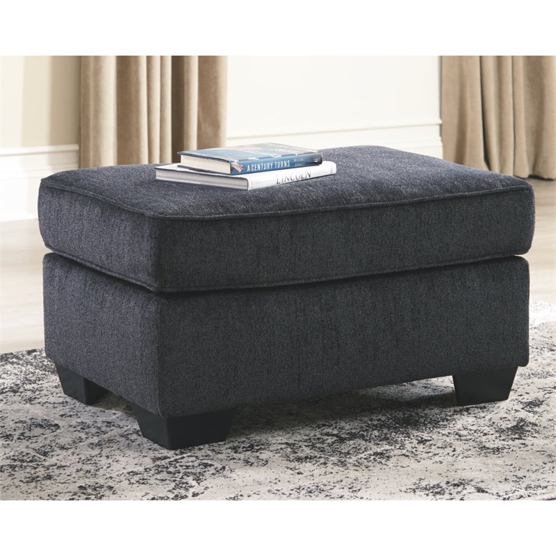Home Square Set of 2 Contemporary Accent Chair & Ottoman in Slate