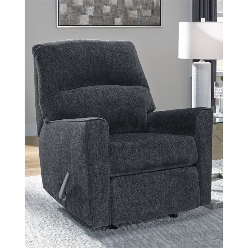 Home Square Set of 2 Contemporary Rocker Recliners in Slate Finish