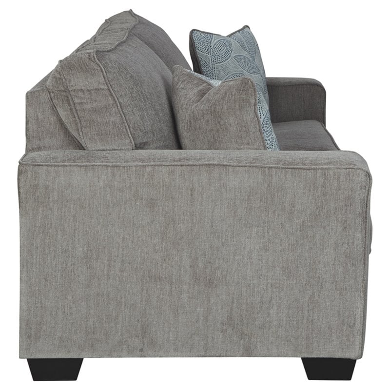Home Square Set of 3 Queen Sleeper Sofa & Loveseat & Ottoman in Alloy