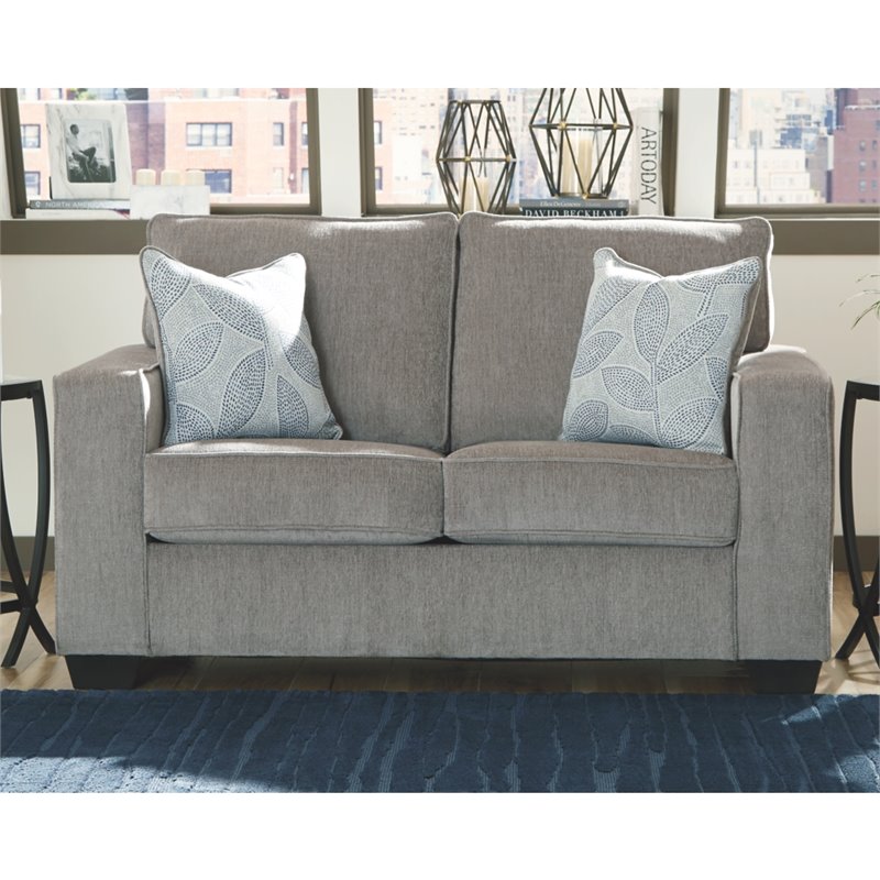 Home Square Set of 3 Queen Sleeper Sofa & Loveseat & Ottoman in Alloy