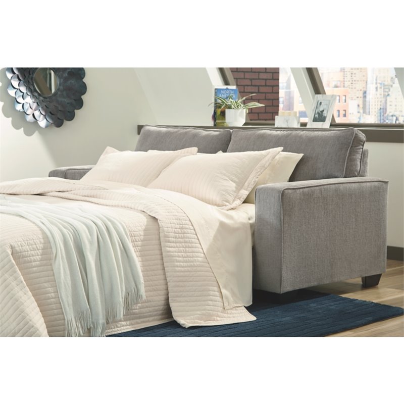 Home Square Set of 3 Queen Sleeper Sofa & Loveseat & Ottoman in Alloy