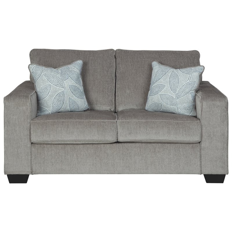 Home Square Set of 3 Queen Sleeper Sofa & Loveseat & Ottoman in Alloy