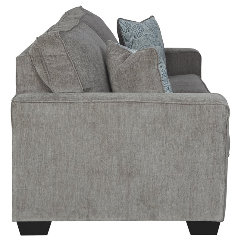 Home Square Set of 3 Queen Sleeper Sofa & Accent Chair & Ottoman in Alloy