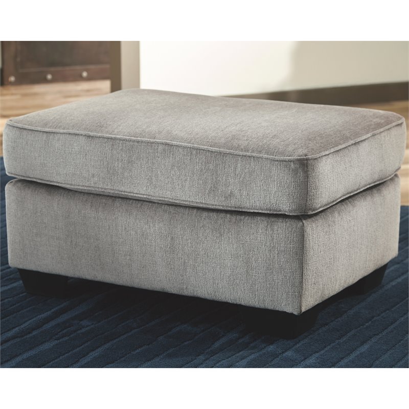 Home Square Set of 2 Modern Accent Chair 7 Ottoman in Alloy Finish