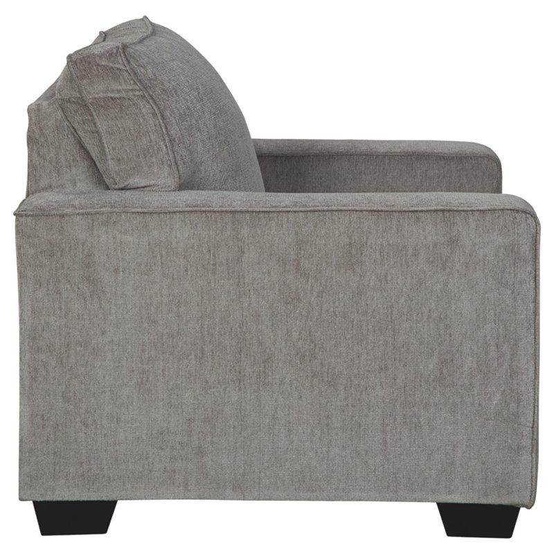 Home Square Set of 2 Modern Accent Chair 7 Ottoman in Alloy Finish