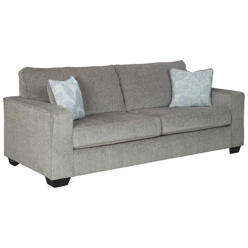 Home Square Set of 3 Sofa & Accent Chair & Ottoman in Alloy Finish