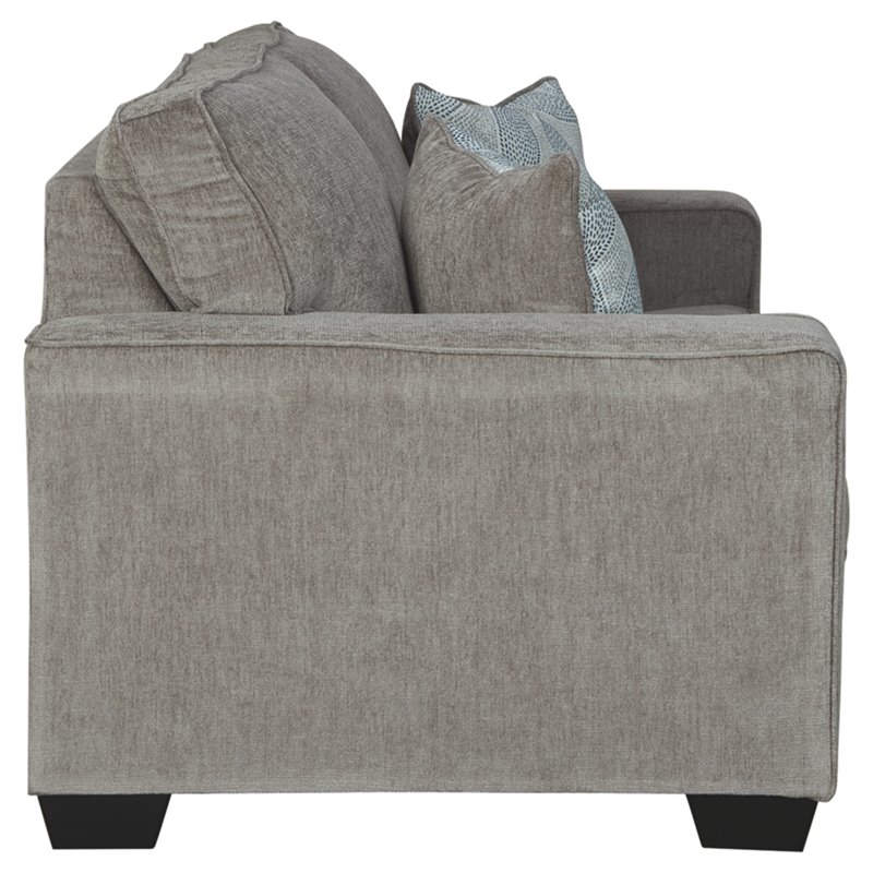 Home Square Set of 3 Loveseat & Accent Chair & Ottoman in Alloy