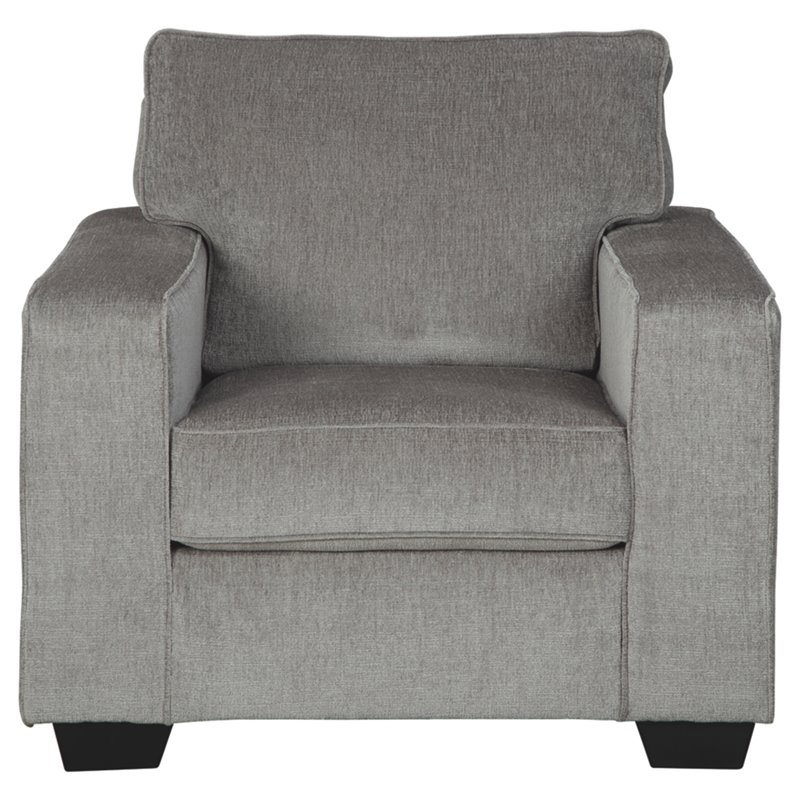 Home Square Set of 4 Sofa & Loveseat & Accent Chair & Ottoman in Alloy