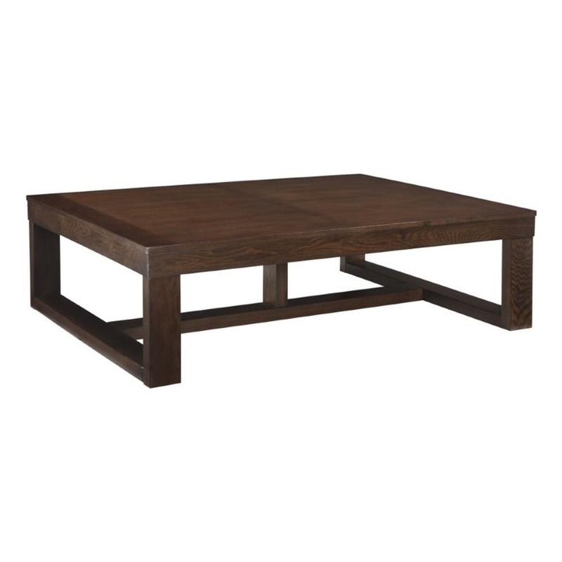 Home Square Set of 2 Coffee Table & Square End Table in Dark Brown