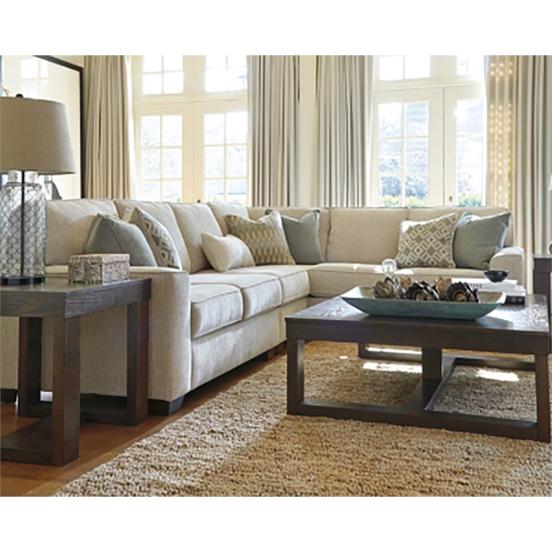 Home Square Set of 2 Coffee Table & Square End Table in Dark Brown
