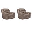 Home Square Set of 2 Contemporary Power Rocker Recliners in Fossil