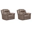 Home Square Set of 2 Contemporary Rocker Recliners in Fossil