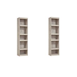 Home Square Set of 2 Coastal Engineered Piers in Whitewash Finish