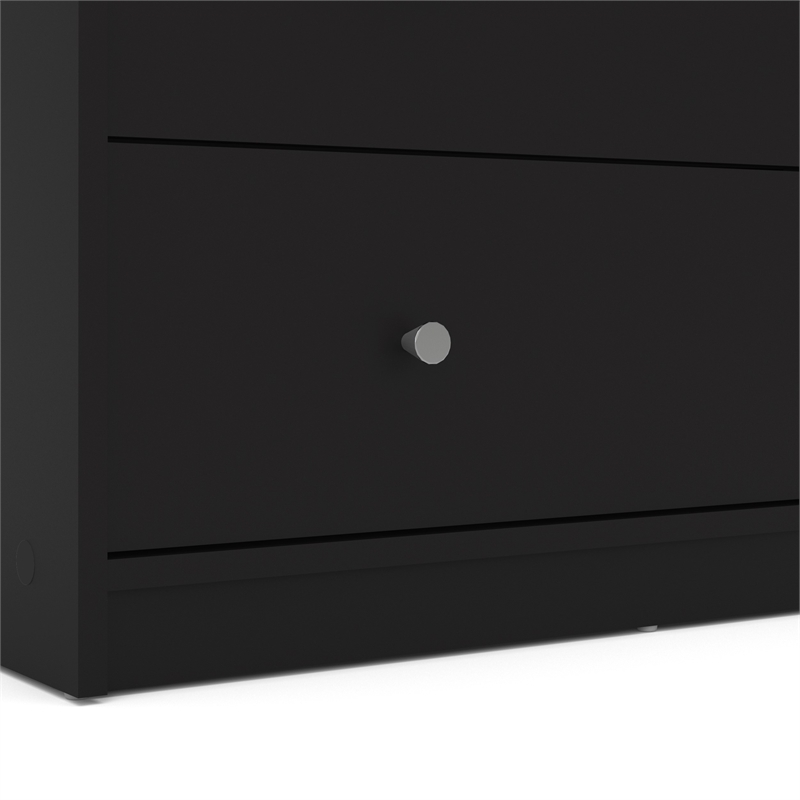 Home Square Set of 3 1-Drawer Nightstand and Two 3-Drawers Chests in Black