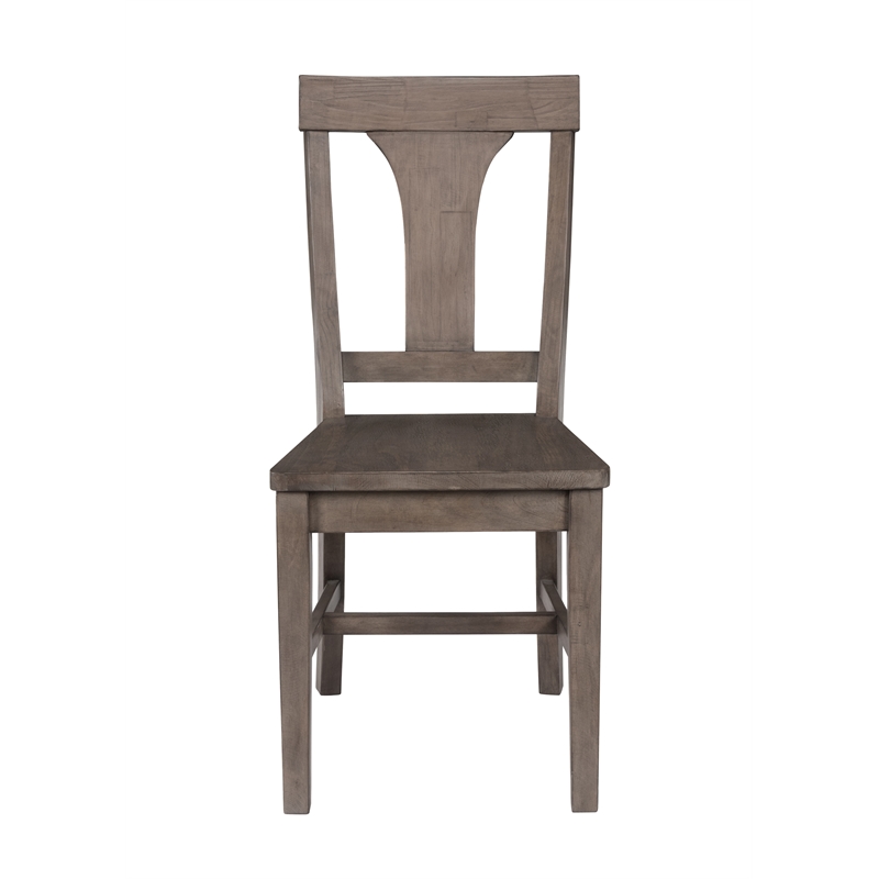 Home Square Set of 7 Wood Extension Dining Table and 6 Chairs in Weathered Brown