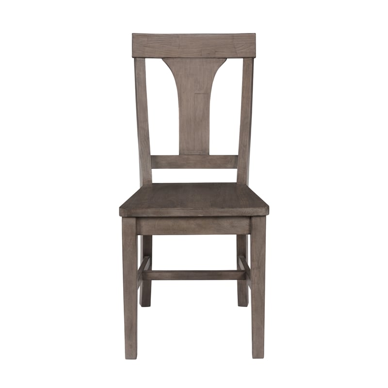 Home Square Set of 5 Wood Extension Dining Table and 4 Chairs in Weathered Brown