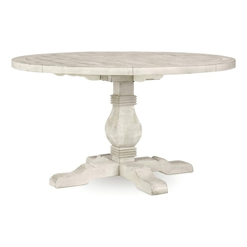 Home Square Set of 5 Wood Dining Table in Ivory and Gray Fabric 4 Dining Chairs