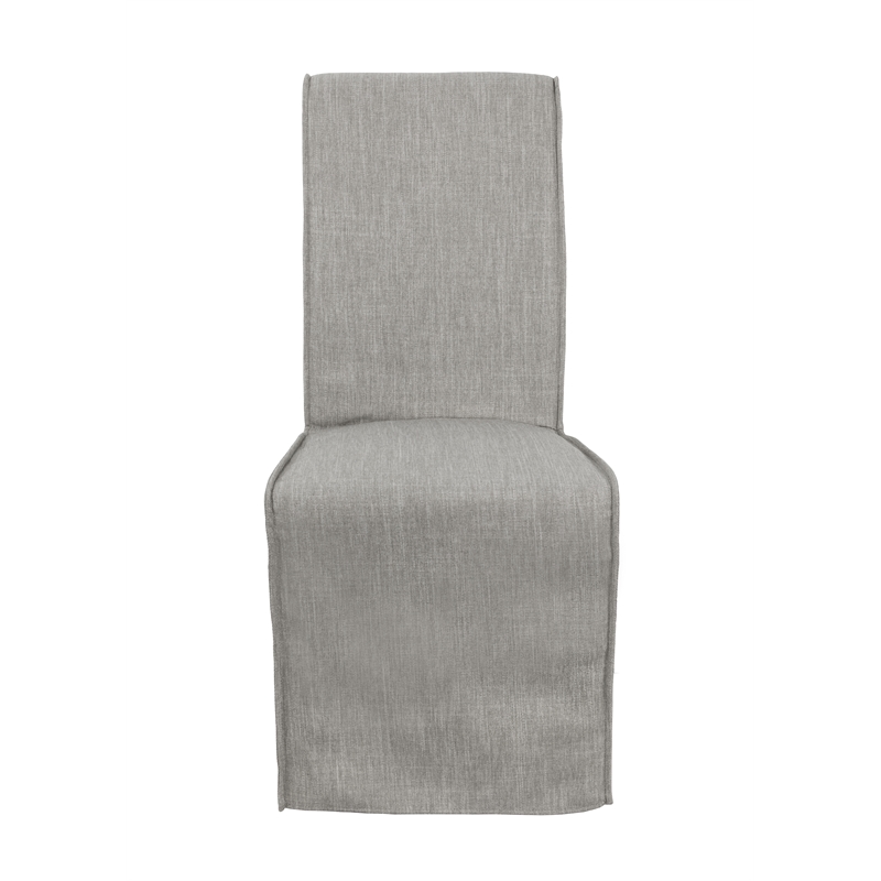 Home Square Set of 5 Wood Dining Table in Ivory and Gray Fabric 4 Dining Chairs