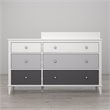 Little Seeds Monarch Hill Poppy Wood 6 Drawer Changing Table in Gray