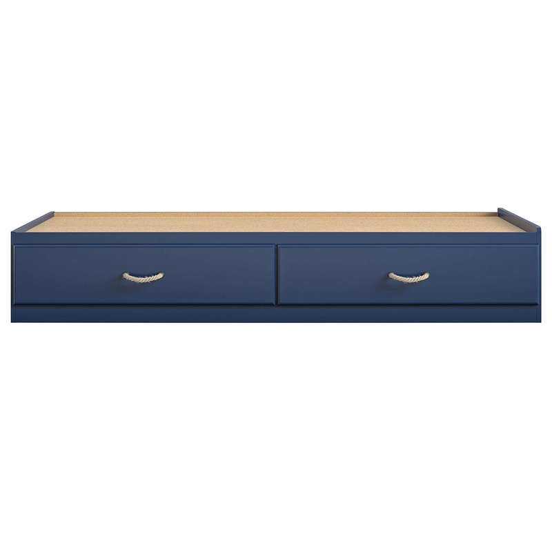 Little Seeds Sierra Ridge Mesa Twin Bed with Storage in Blue