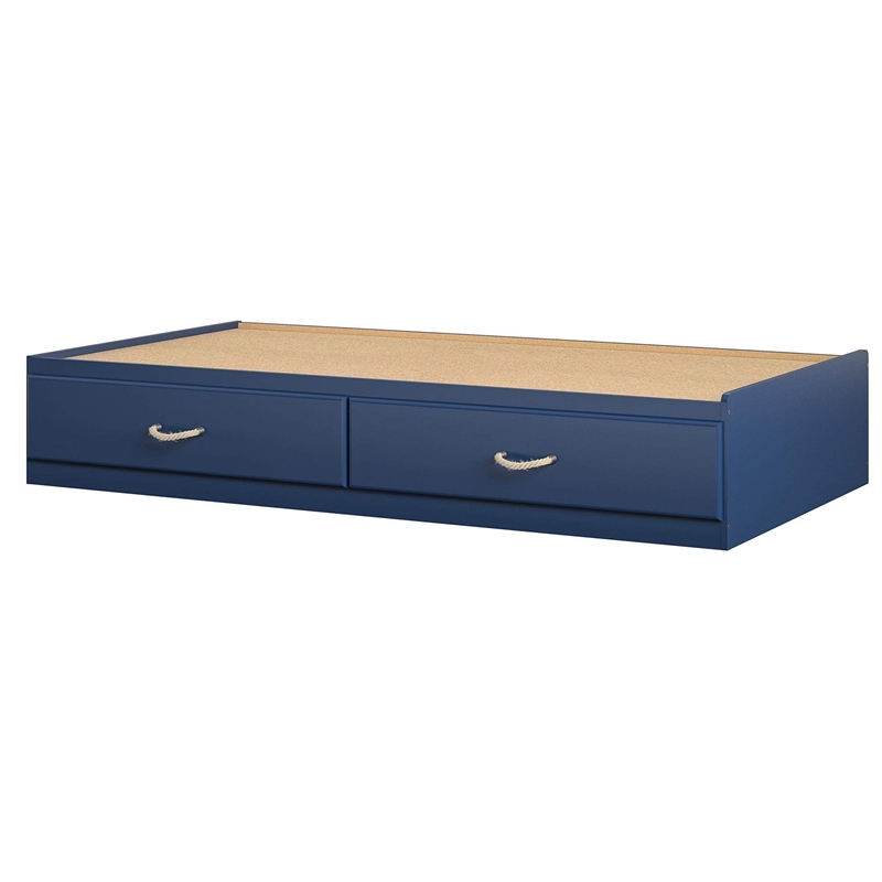 Little Seeds Sierra Ridge Mesa Twin Bed with Storage in Blue