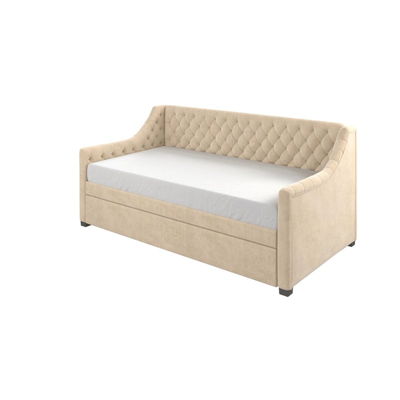 Little Seeds Monarch Hill Ambrosia Twin Daybed and Trundle in Ivory Velvet