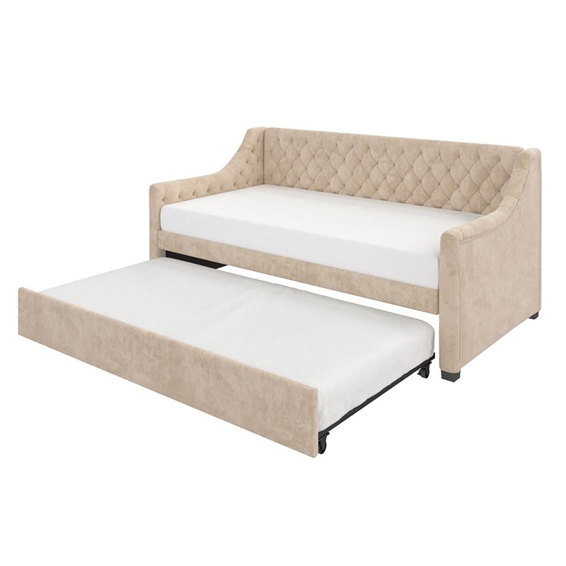 Little Seeds Monarch Hill Ambrosia Twin Daybed and Trundle in Ivory Velvet