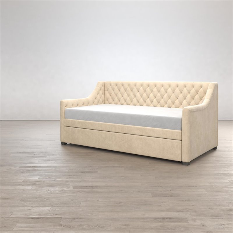 Little Seeds Monarch Hill Ambrosia Twin Daybed and Trundle in Ivory Velvet
