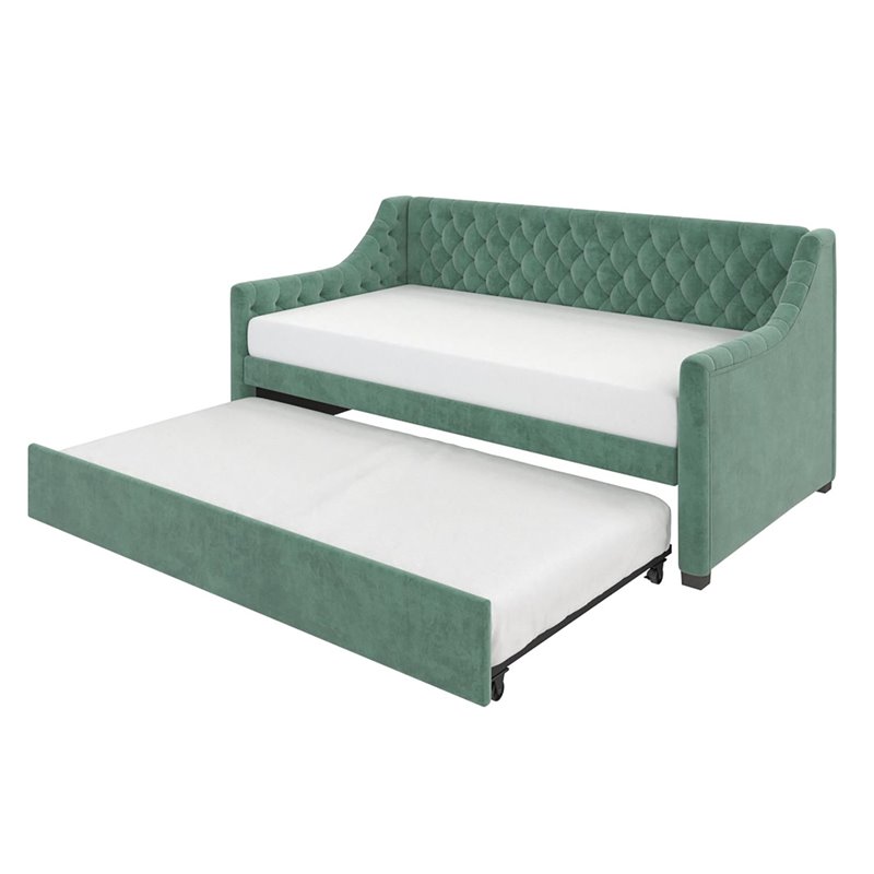 Little Seeds Monarch Hill Ambrosia Twin Daybed and Trundle in Teal Velvet