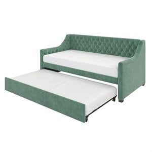 Little Seeds Monarch Hill Ambrosia Twin Daybed and Trundle in Teal Velvet